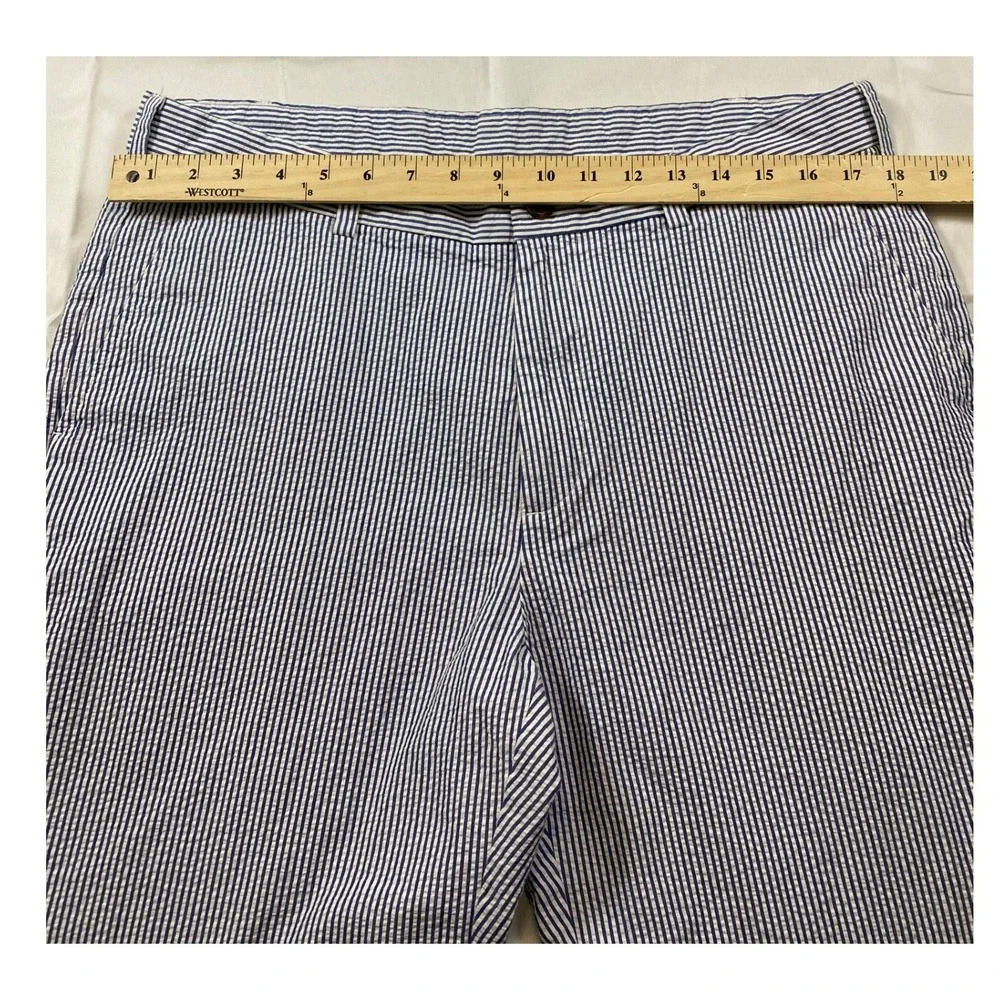 Brooks Brothers Clark Seersucker Pants Mens 36x30 Blue White Striped Cotton